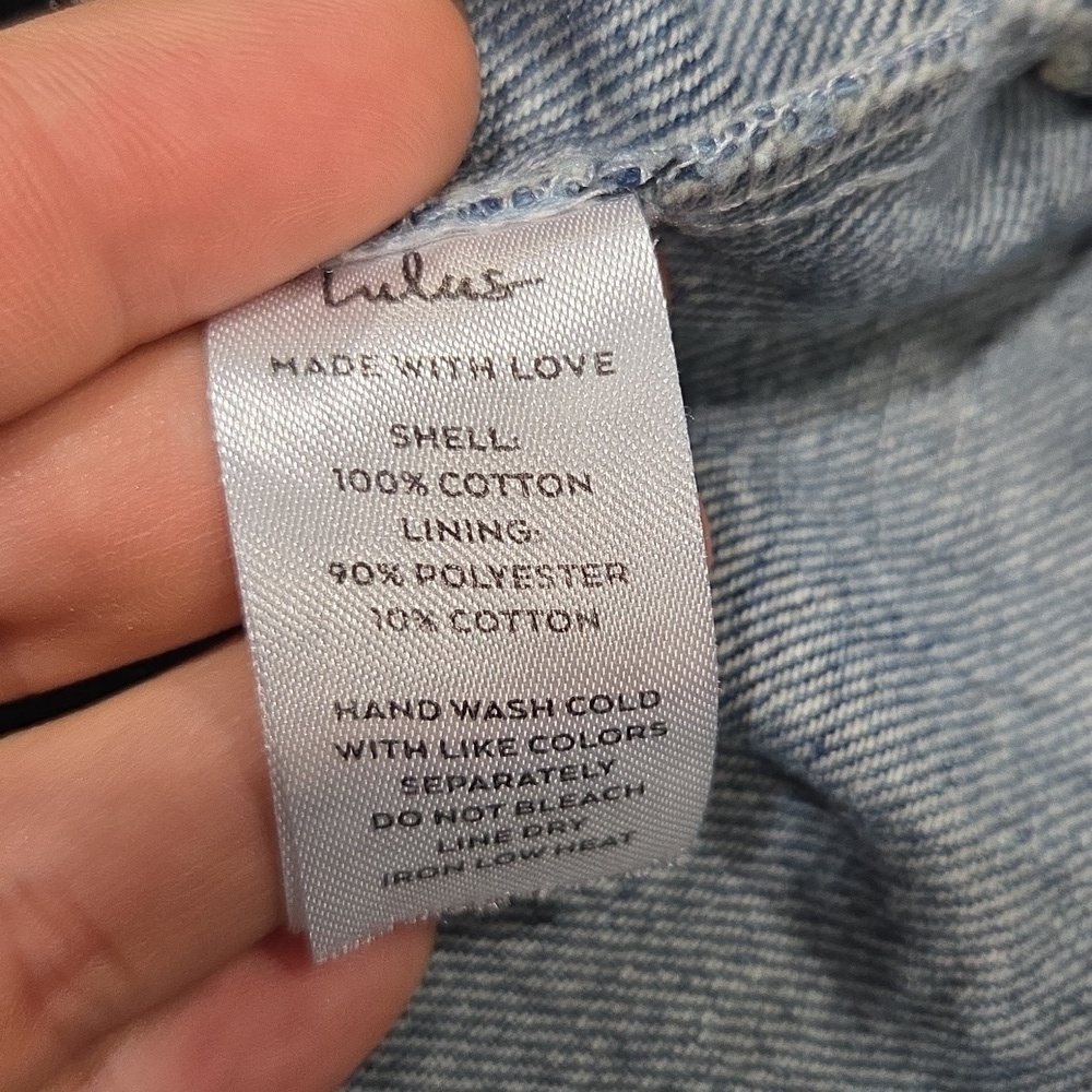 Lulu's Blue Button-Down Mini Skirt Sz Small Gengle Used - Picture 5 of 9